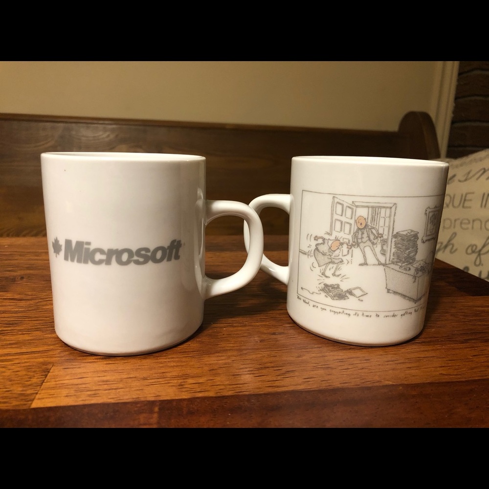 Pair of Vintage Microsoft Mugs